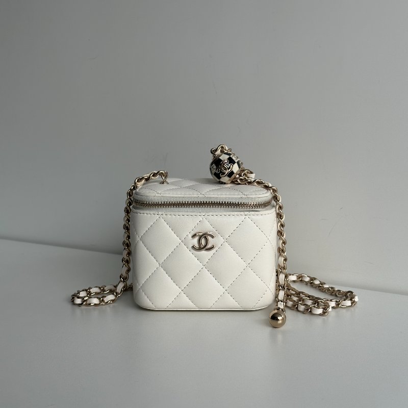 99新🆕 Chanel 香奈兒 足球釦小盒子⚽️ 白色金釦-0