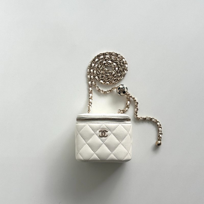99新🆕 Chanel 香奈兒 足球釦小盒子⚽️ 白色金釦-1