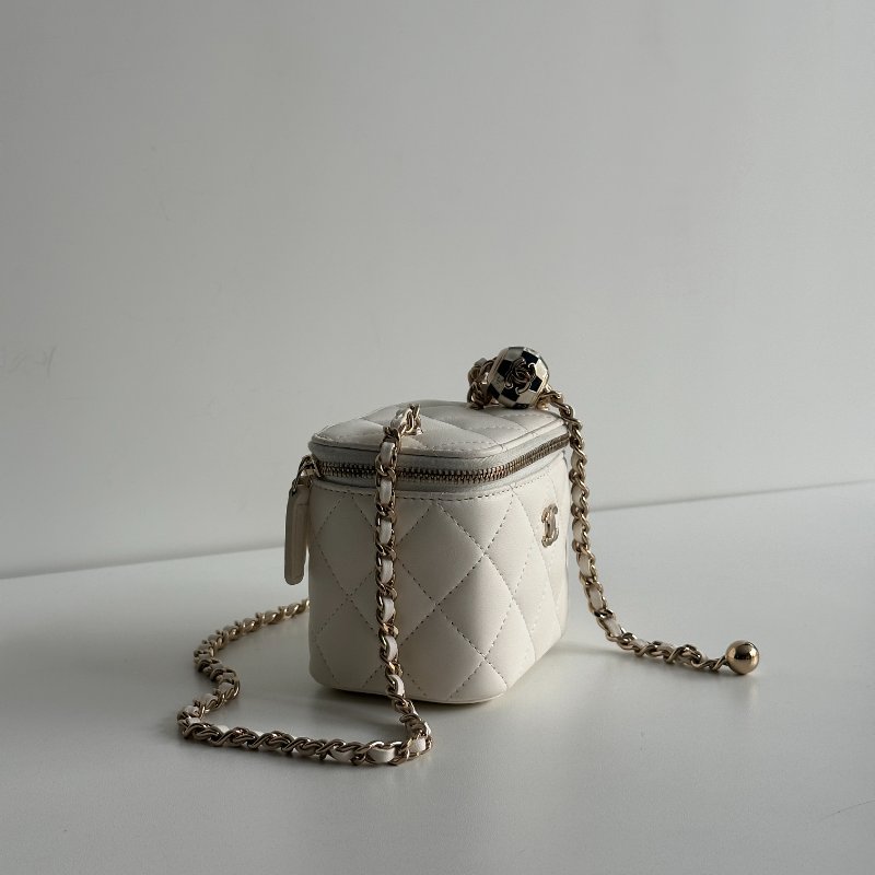 99新🆕 Chanel 香奈兒 足球釦小盒子⚽️ 白色金釦-2