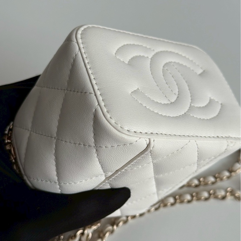 99新🆕 Chanel 香奈兒 足球釦小盒子⚽️ 白色金釦-11