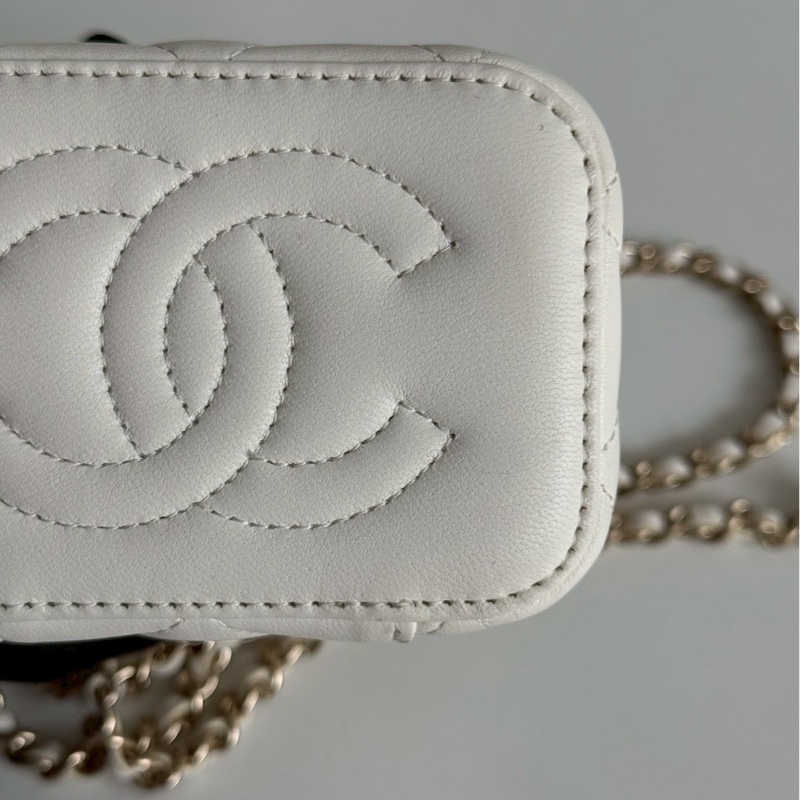 99新🆕 Chanel 香奈兒 足球釦小盒子⚽️ 白色金釦-12