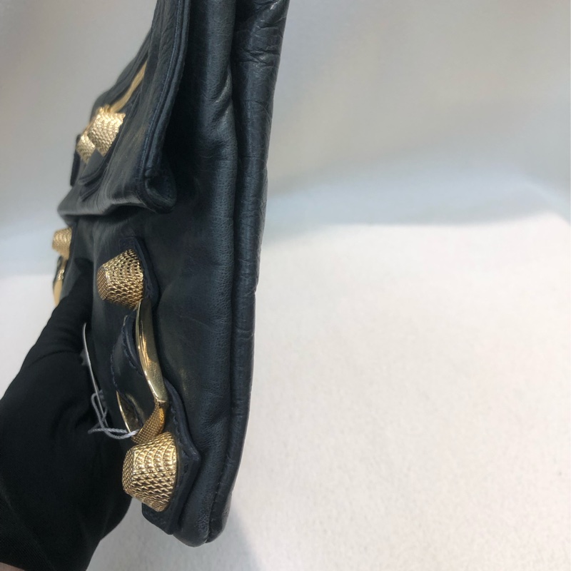 Balenciaga 灰色玫瑰金大釘 手拿包 XC474-2