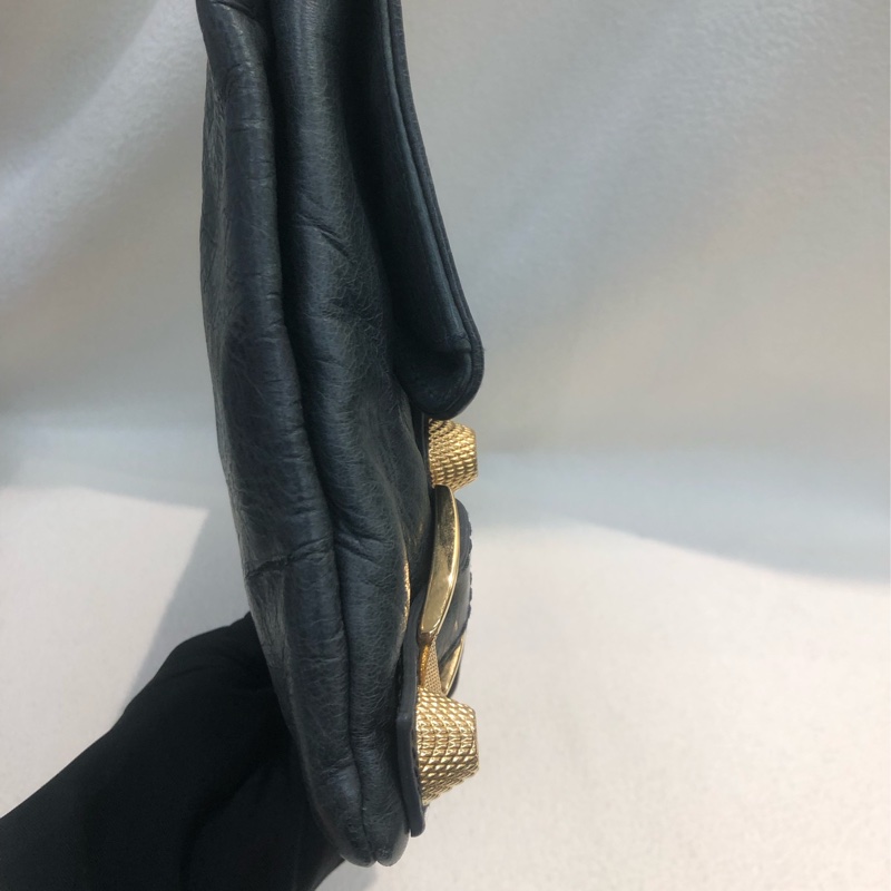 Balenciaga 灰色玫瑰金大釘 手拿包 XC474-3