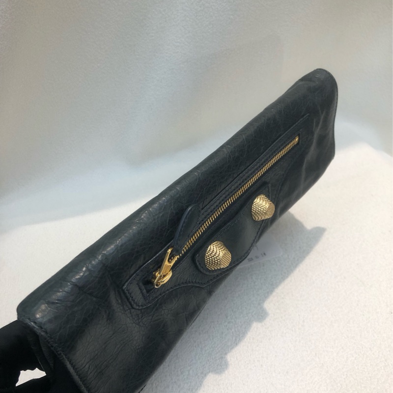 Balenciaga 灰色玫瑰金大釘 手拿包 XC474-4