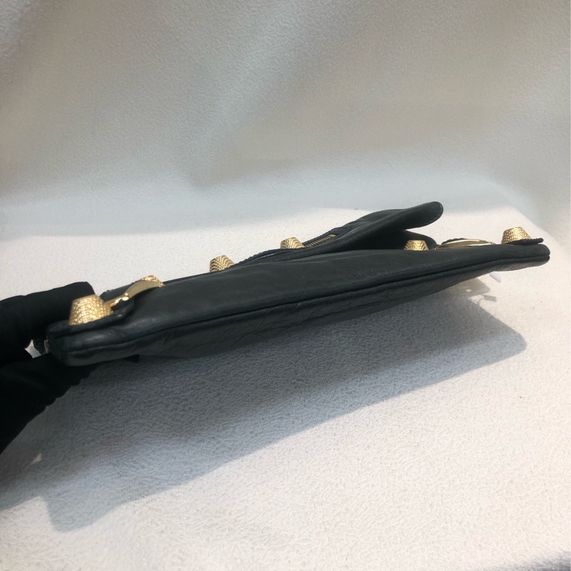 Balenciaga 灰色玫瑰金大釘 手拿包 XC474-5