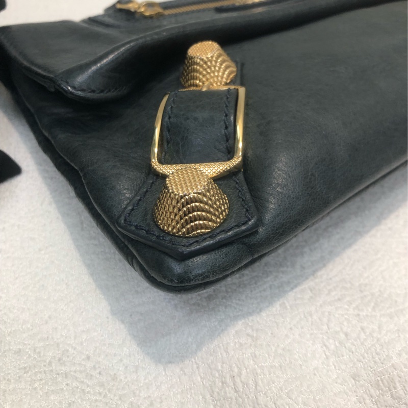 Balenciaga 灰色玫瑰金大釘 手拿包 XC474-8