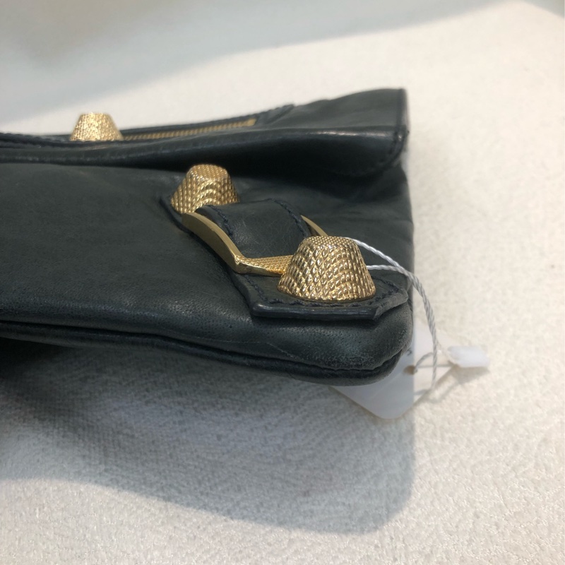 Balenciaga 灰色玫瑰金大釘 手拿包 XC474-9