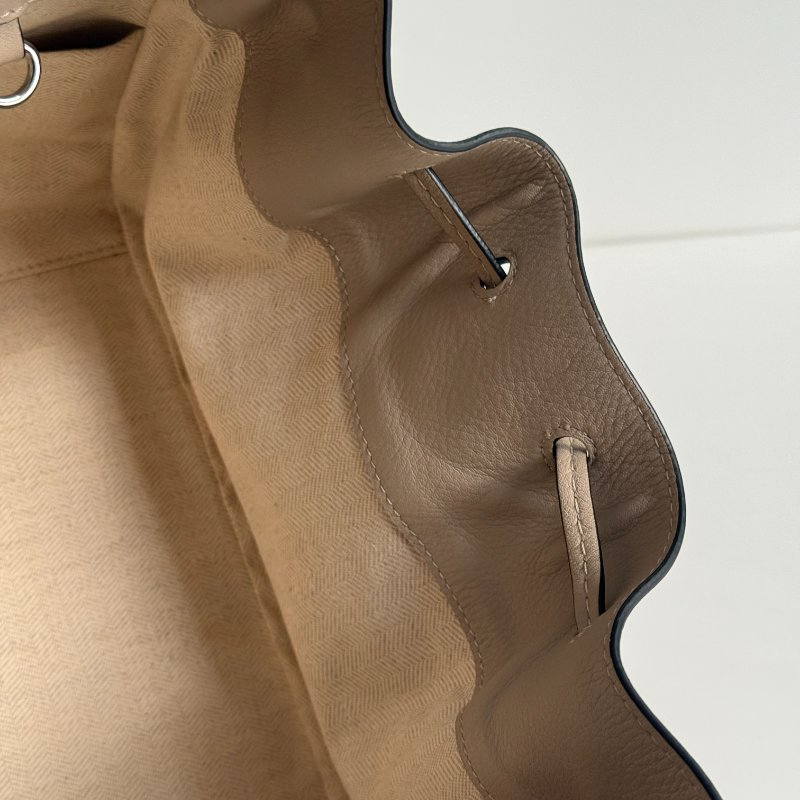 98新🤎 Loewe 羅意威 Hammock 吊床包 小號 米色皮革拼接帆布-6