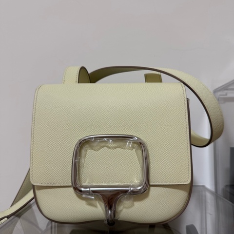 Hermès Della Jaune Milton 米爾頓黃 銀扣 Epsom 膜未拆 2025日本購入 附購證