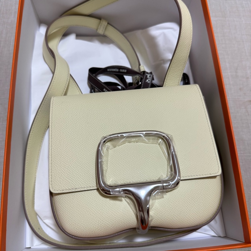 Hermès Della Jaune Milton 米爾頓黃 銀扣 Epsom 膜未拆 2025日本購入 附購證-1