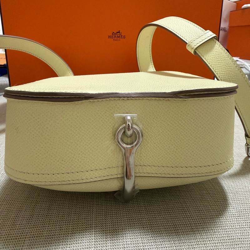 Hermès Della Jaune Milton 米爾頓黃 銀扣 Epsom 膜未拆 2025日本購入 附購證-3