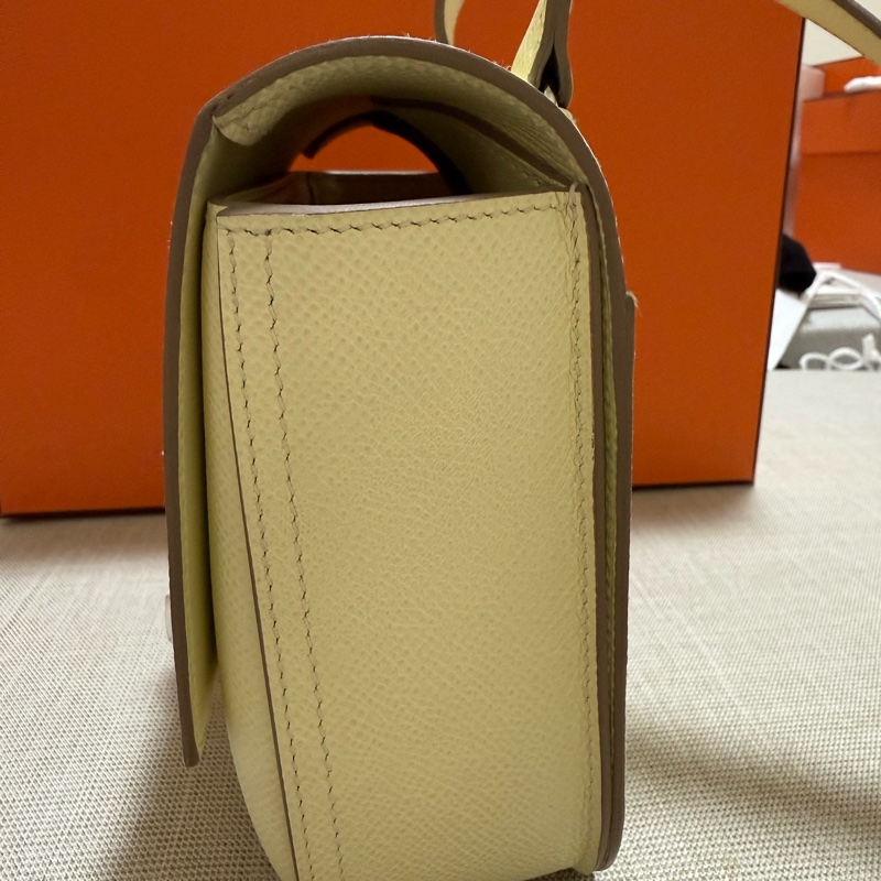 Hermès Della Jaune Milton 米爾頓黃 銀扣 Epsom 膜未拆 2025日本購入 附購證-4
