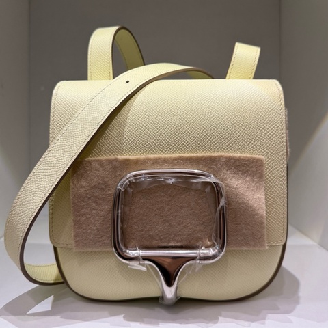Hermès Della Jaune Milton 米爾頓黃 銀扣 Epsom 膜未拆 2025日本購入 附購證