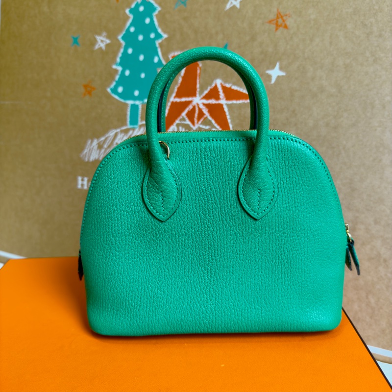 Hermes 愛馬仕mini bolide 6W薄荷綠金釦-1