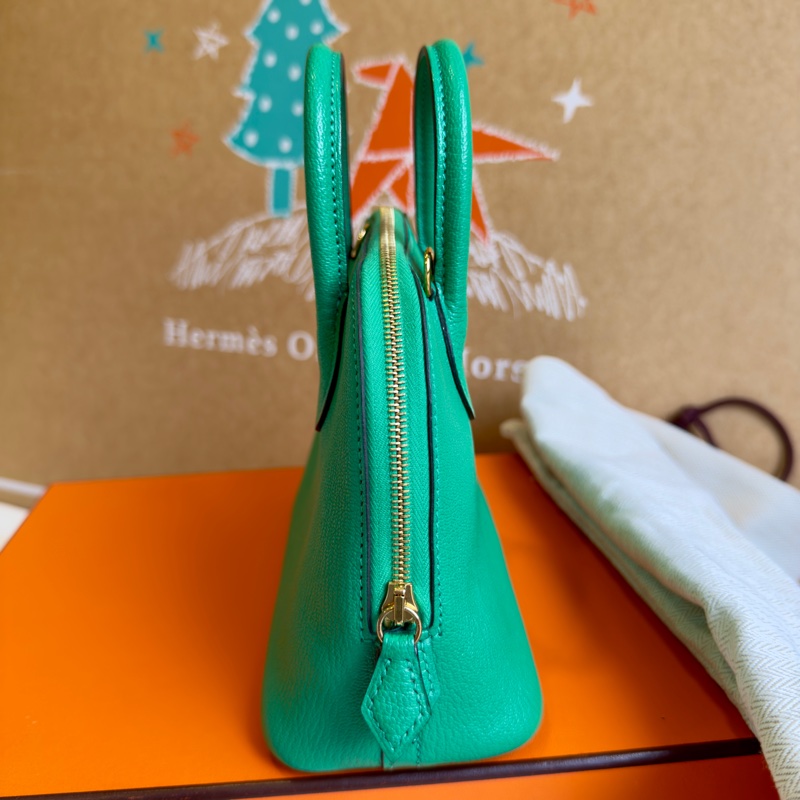 Hermes 愛馬仕mini bolide 6W薄荷綠金釦-2