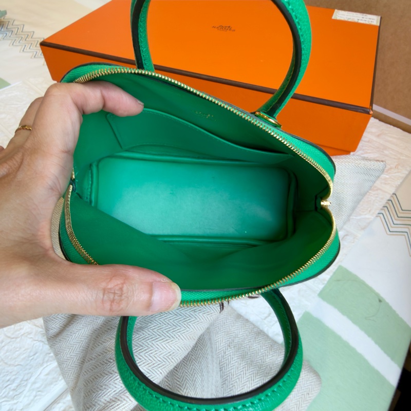 Hermes 愛馬仕mini bolide 6W薄荷綠金釦-5