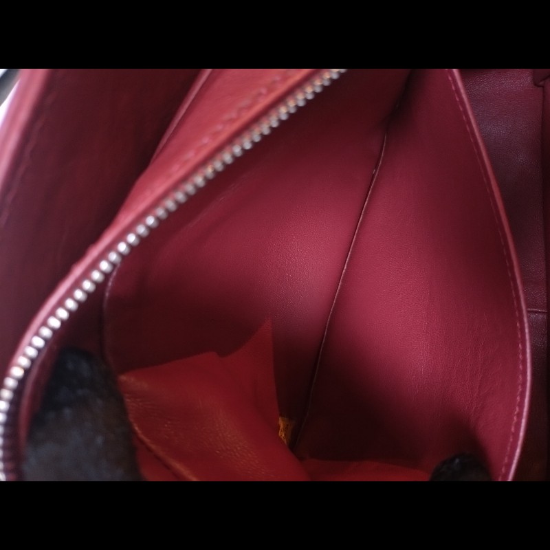 Chanel 銀鍊紅皮菱格三層小托特包 小豆腐包-24