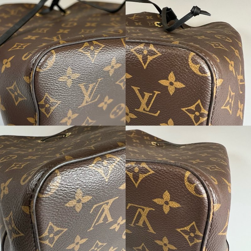 LV M44020 老花黑水桶包-11