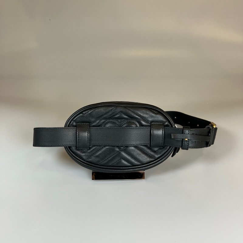 GUCCI 476434 黑金Marmont腰包-1