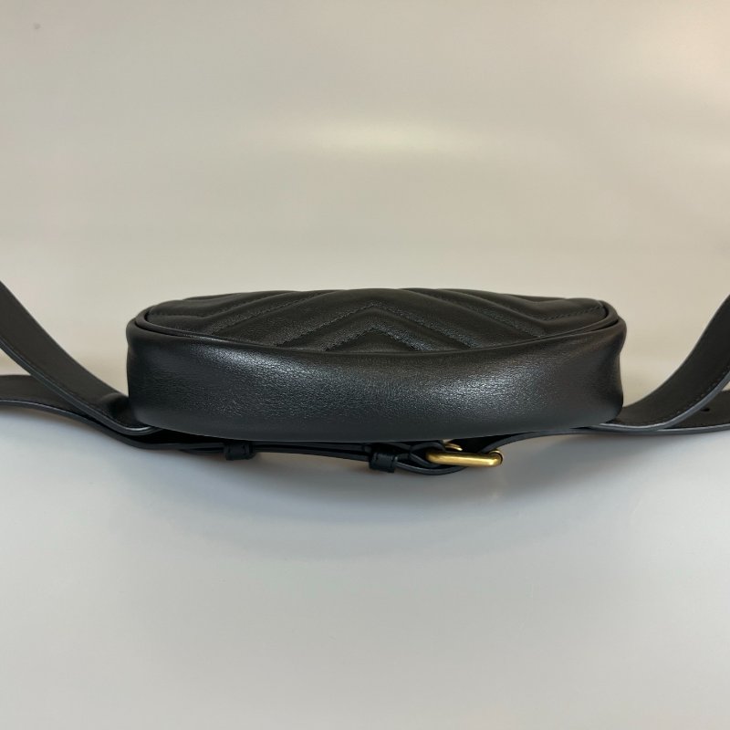 GUCCI 476434 黑金Marmont腰包-4