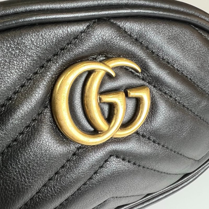 GUCCI 476434 黑金Marmont腰包-7