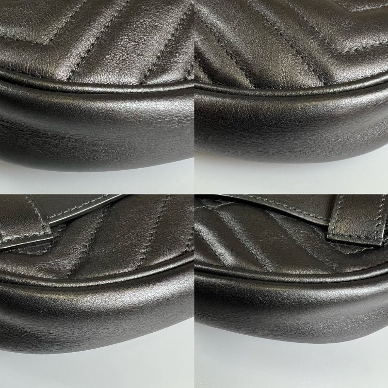GUCCI 476434 黑金Marmont腰包-10