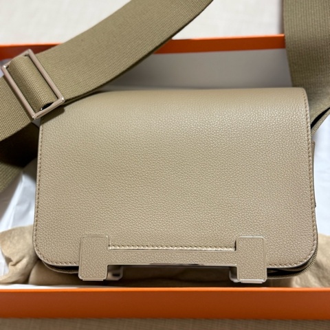 Hermès Geta W刻 Trench 風衣灰 銀扣 全新未使用 膜未拆 完整配件 台灣專櫃購入