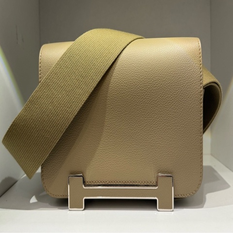 Hermès Geta W刻 Trench 風衣灰 銀扣 全新未使用 膜未拆 完整配件 台灣專櫃購入