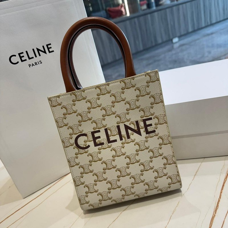 *SHIHNA名牌精品* CELINE Triomphe 帆布迷你型直式 Cabas手袋-0
