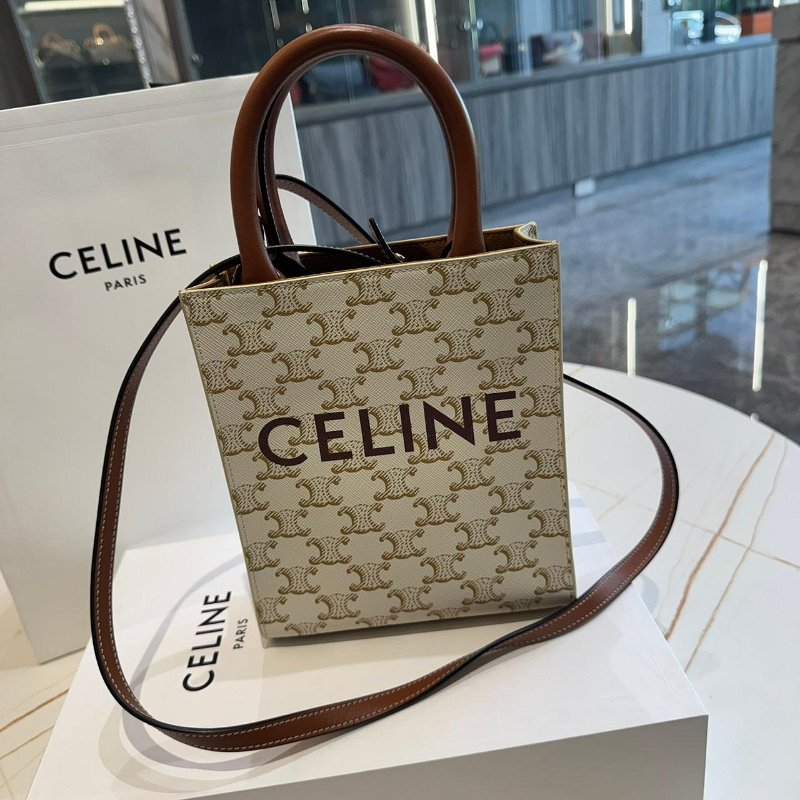 *SHIHNA名牌精品* CELINE Triomphe 帆布迷你型直式 Cabas手袋-3