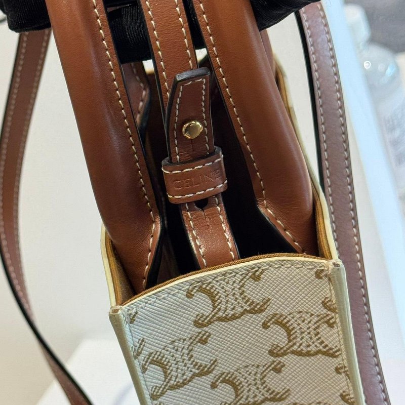 *SHIHNA名牌精品* CELINE Triomphe 帆布迷你型直式 Cabas手袋-4