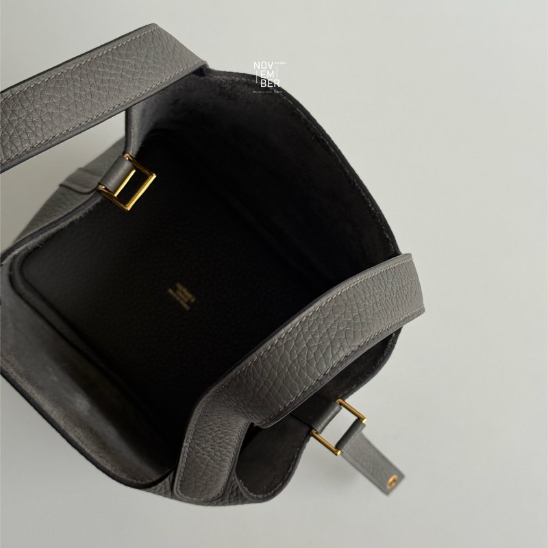 99新🆕 全配有購證🙌🏻 Hermès 愛馬仕 Picotin18 積雨雲灰金釦-4