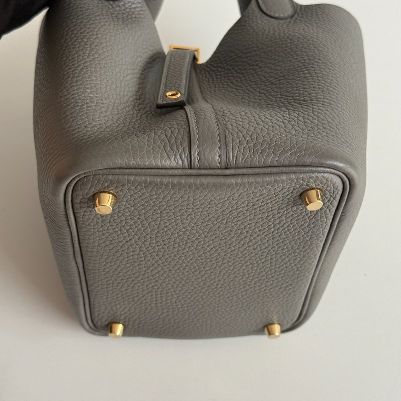 99新🆕 全配有購證🙌🏻 Hermès 愛馬仕 Picotin18 積雨雲灰金釦-11