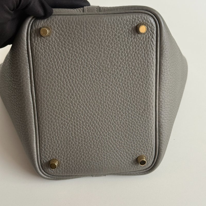 99新🆕 全配有購證🙌🏻 Hermès 愛馬仕 Picotin18 積雨雲灰金釦-12