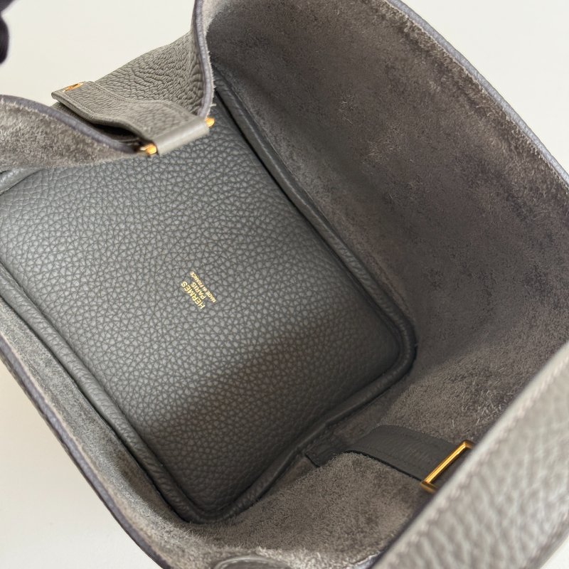 99新🆕 全配有購證🙌🏻 Hermès 愛馬仕 Picotin18 積雨雲灰金釦-14