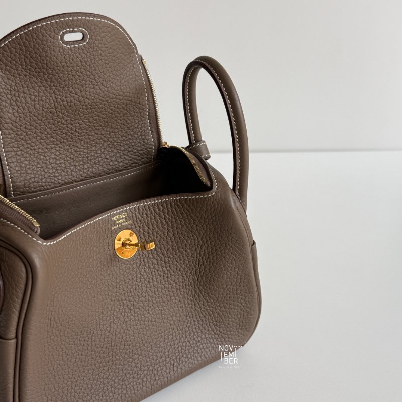 99新🆕 Hermès 愛馬仕 Mini Lindy 大象灰金釦一代-3