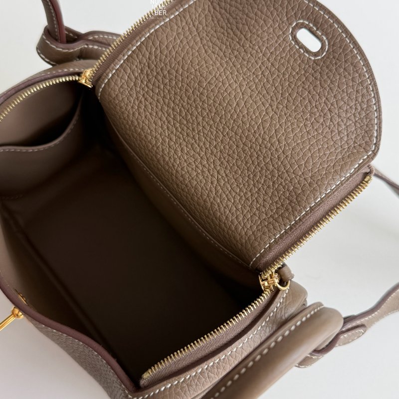 99新🆕 Hermès 愛馬仕 Mini Lindy 大象灰金釦一代-4