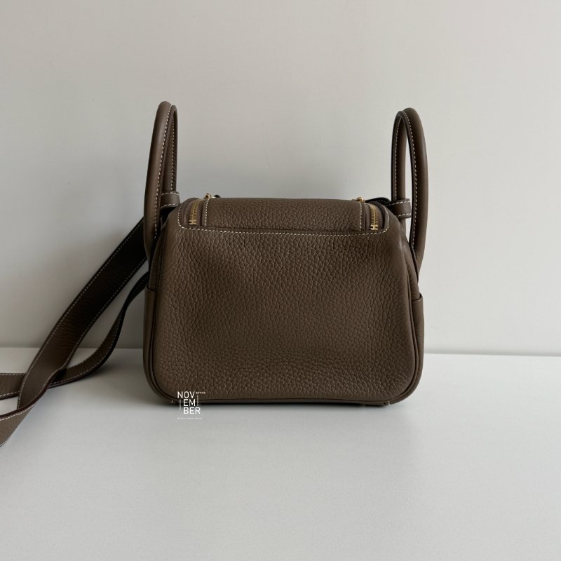 99新🆕 Hermès 愛馬仕 Mini Lindy 大象灰金釦一代-5