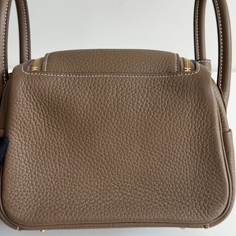 99新🆕 Hermès 愛馬仕 Mini Lindy 大象灰金釦一代-7