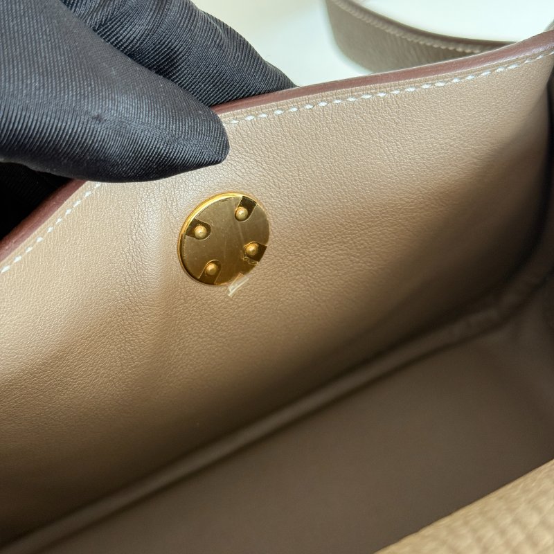 99新🆕 Hermès 愛馬仕 Mini Lindy 大象灰金釦一代-14