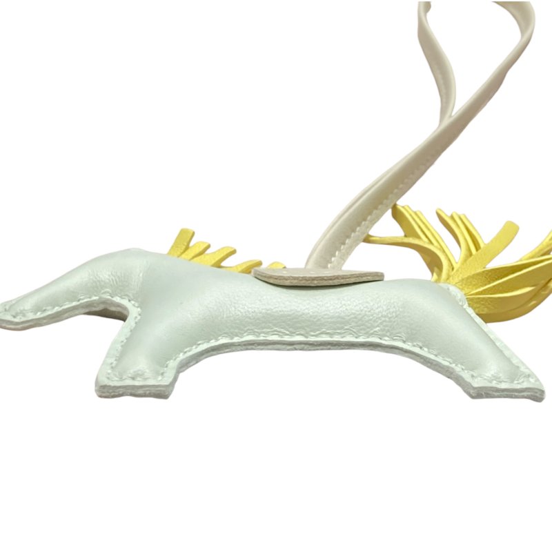 HERMES 愛馬仕 REDEO 拼色小馬吊飾 小羊皮 薄荷綠/鼠尾草綠-4