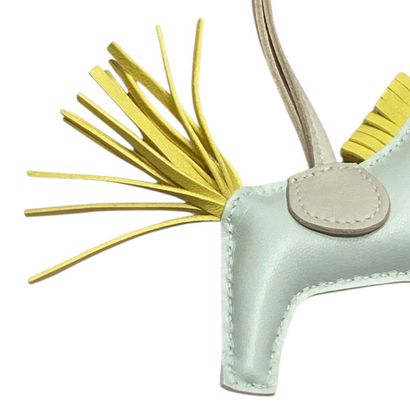 HERMES 愛馬仕 REDEO 拼色小馬吊飾 小羊皮 薄荷綠/鼠尾草綠-7