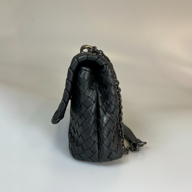 BV  黑編織單肩鏈條包-2