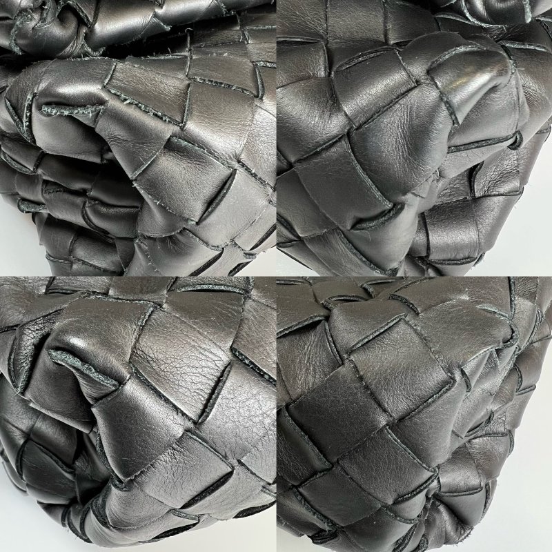 BV  黑色編織寬背帶斜挎包-10