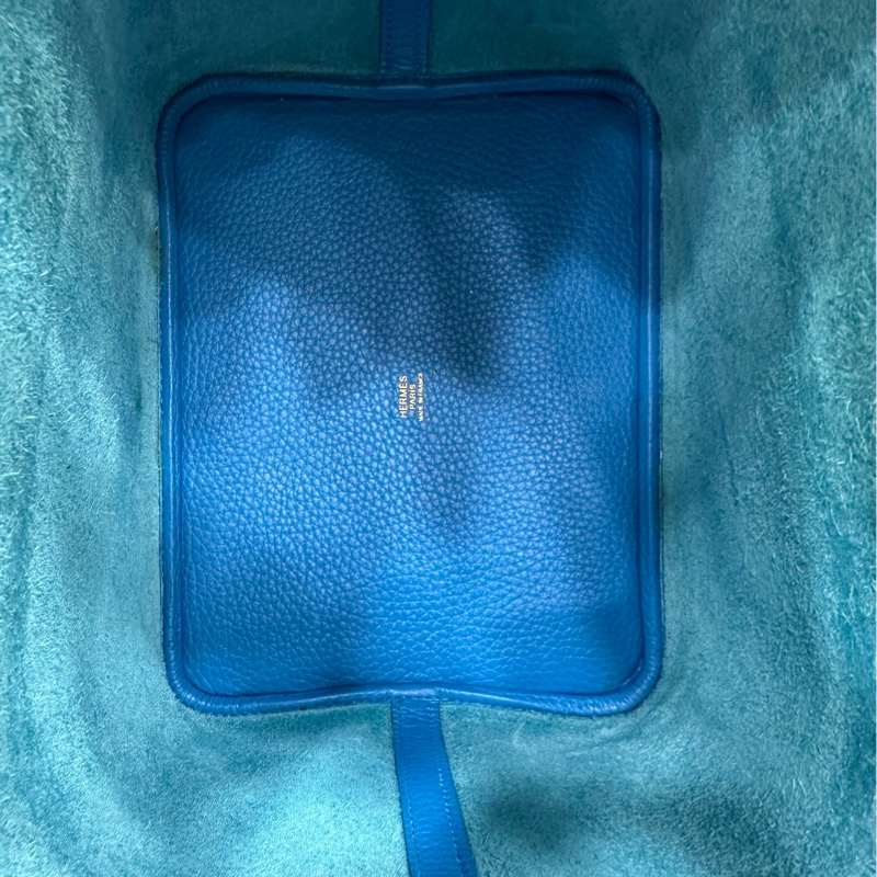 Hermes 愛馬仕 picotin22 坦桑尼亞藍金扣 C刻 原始成色 無鎖具-7