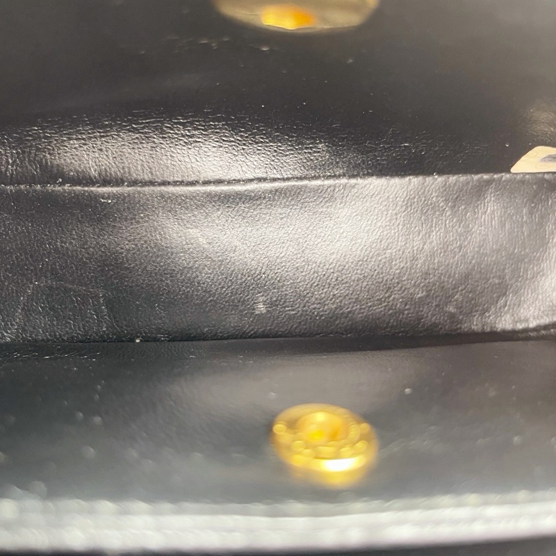 「JL精品代購」中古黑金緞面拼皮雕花鍊子母包-32