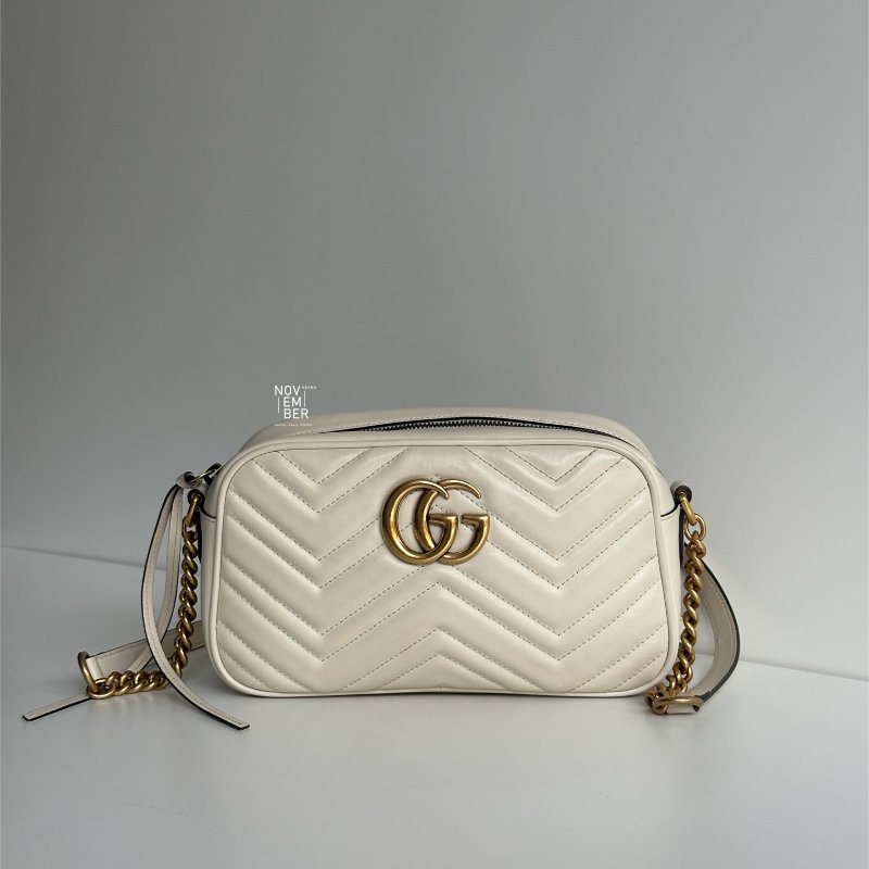 98新🤍 Gucci 古馳 GG 相機包 米白色-0