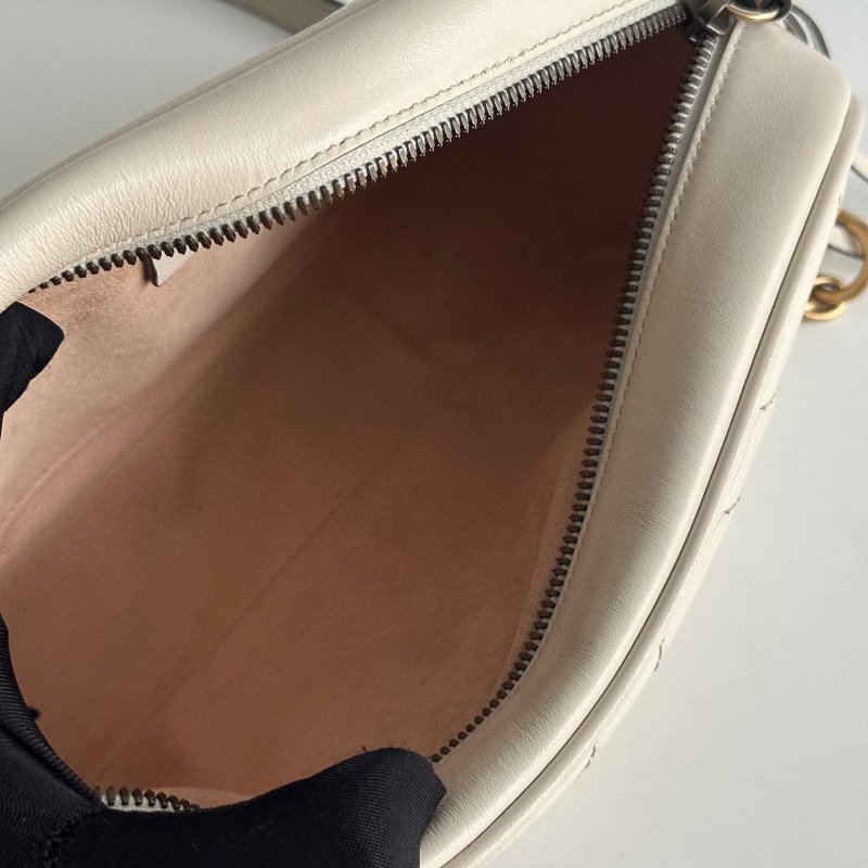 98新🤍 Gucci 古馳 GG 相機包 米白色-6