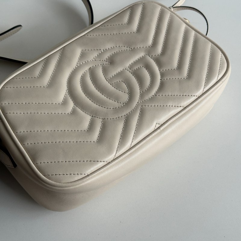 98新🤍 Gucci 古馳 GG 相機包 米白色-7