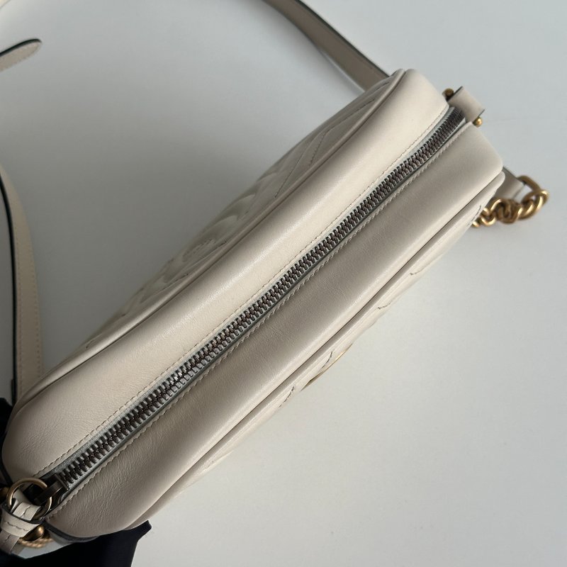 98新🤍 Gucci 古馳 GG 相機包 米白色-11